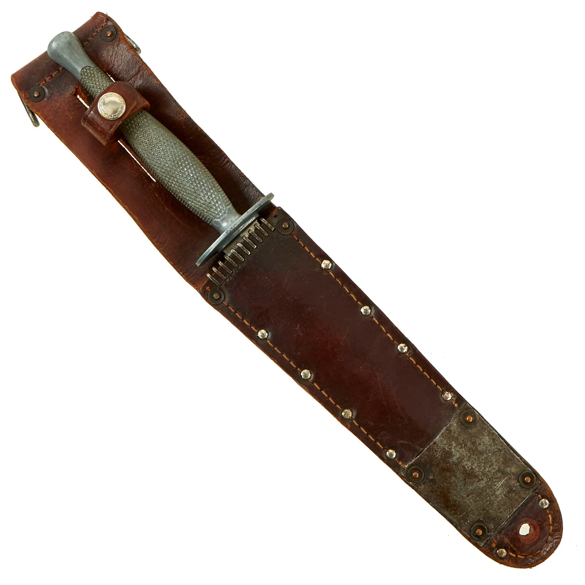 Original U.S. WWII USMC Marine Raider Stiletto Dagger by Camillus with Named M6 Sheath